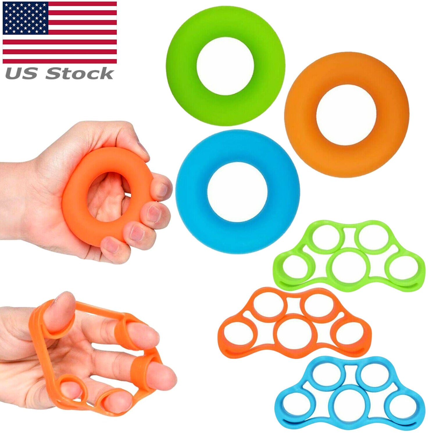 Finger Hand Exerciser Strengthener Wrist Forearm Grip Trainer Resistance Band