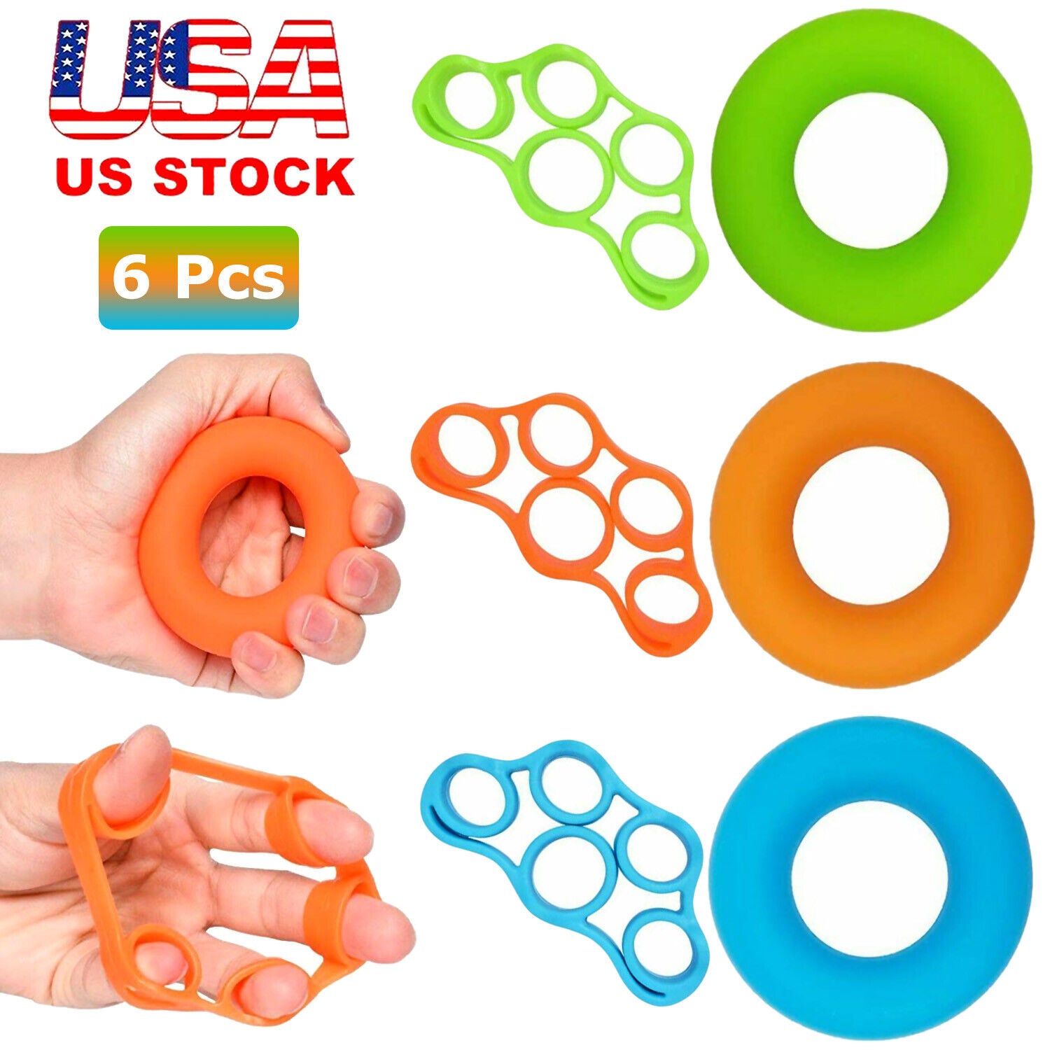 Finger Hand Exerciser Strengthener Wrist Forearm Grip Trainer Resistance Band