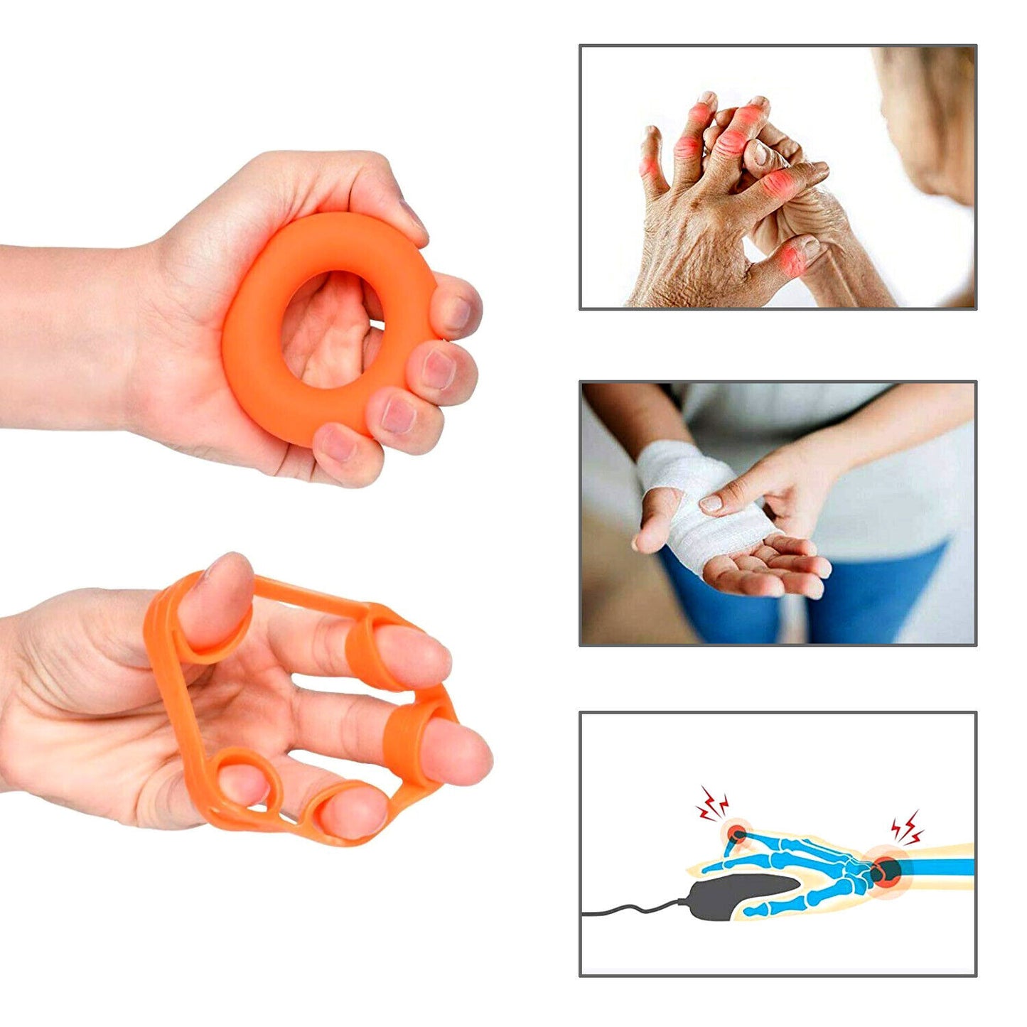 Finger Hand Exerciser Strengthener Wrist Forearm Grip Trainer Resistance Band