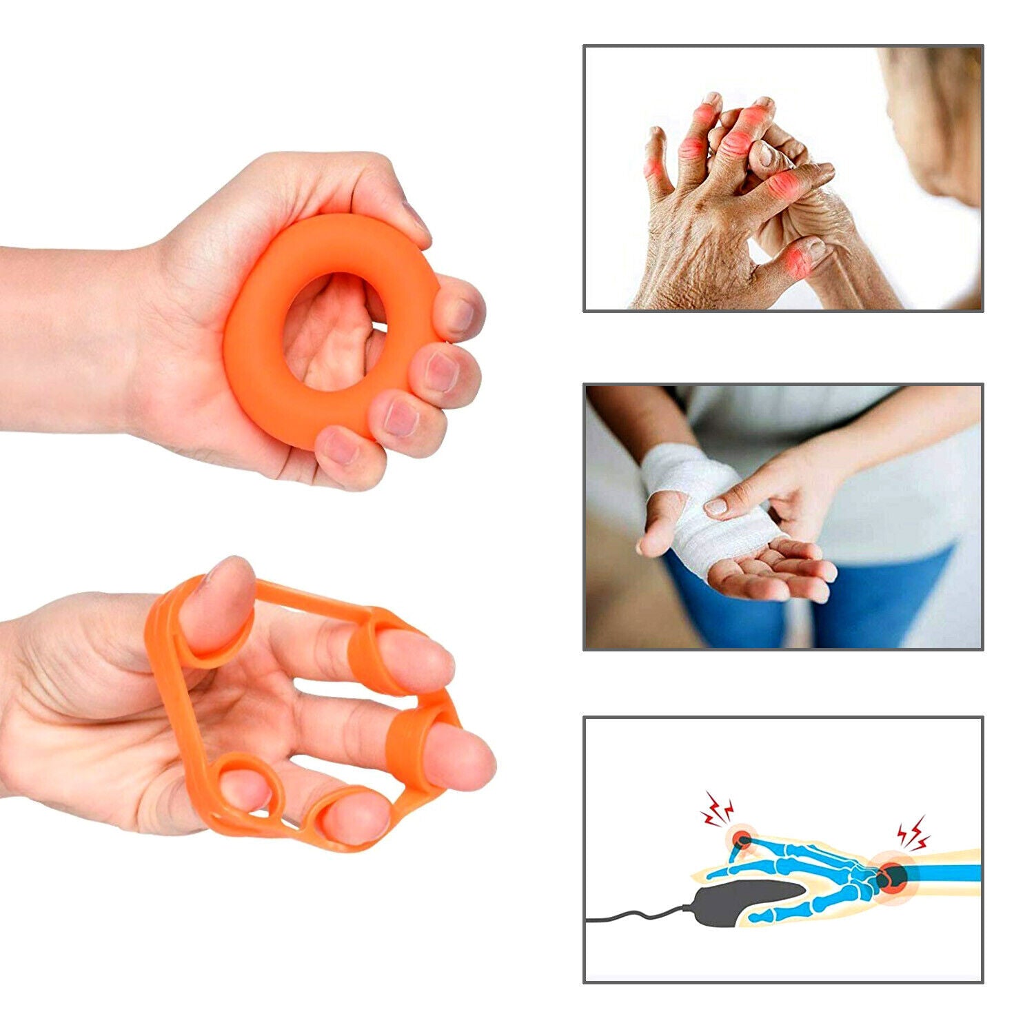 Finger Hand Exerciser Strengthener Wrist Forearm Grip Trainer Resistance Band